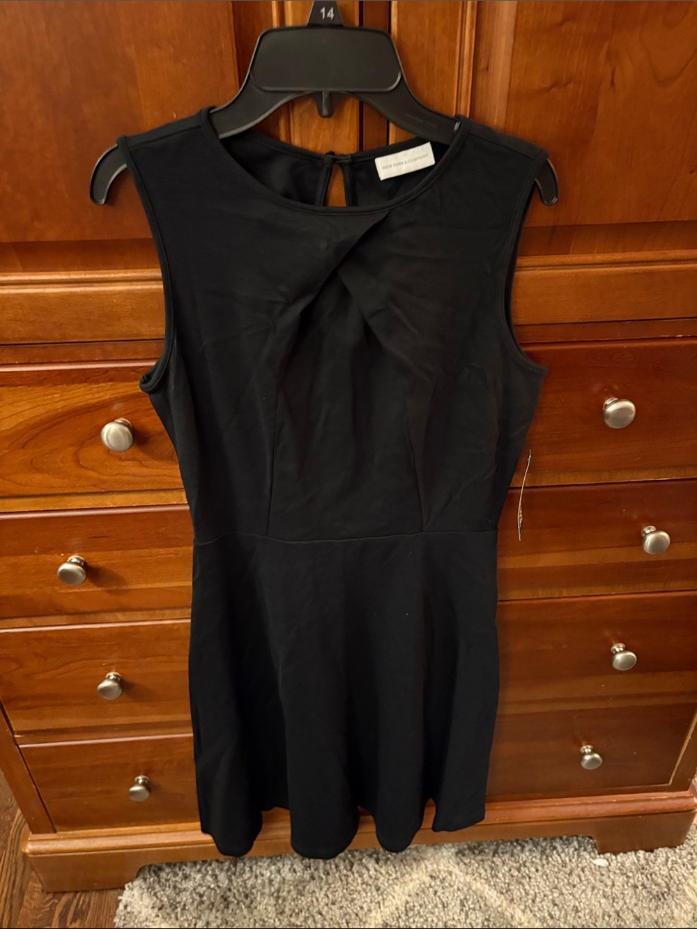 New York & Company Black Sleeveless Fit-and-Flare Mini Dress